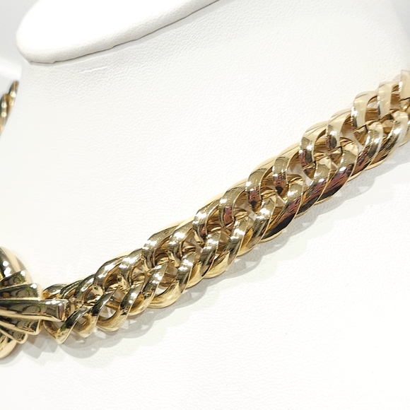 Givenchy Vintage Gold Chunky Chain Necklace 17" Signed Givenchy 1977 - Picture 11 of 16